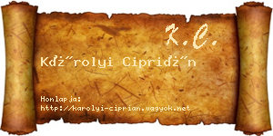 Károlyi Ciprián névjegykártya